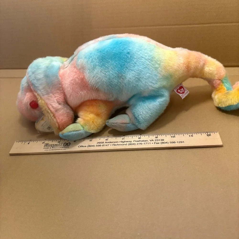 Ty Beanie Baby Buddy Rainbow‎ Chameleon Lizard Plush Stuffed Animal Toy